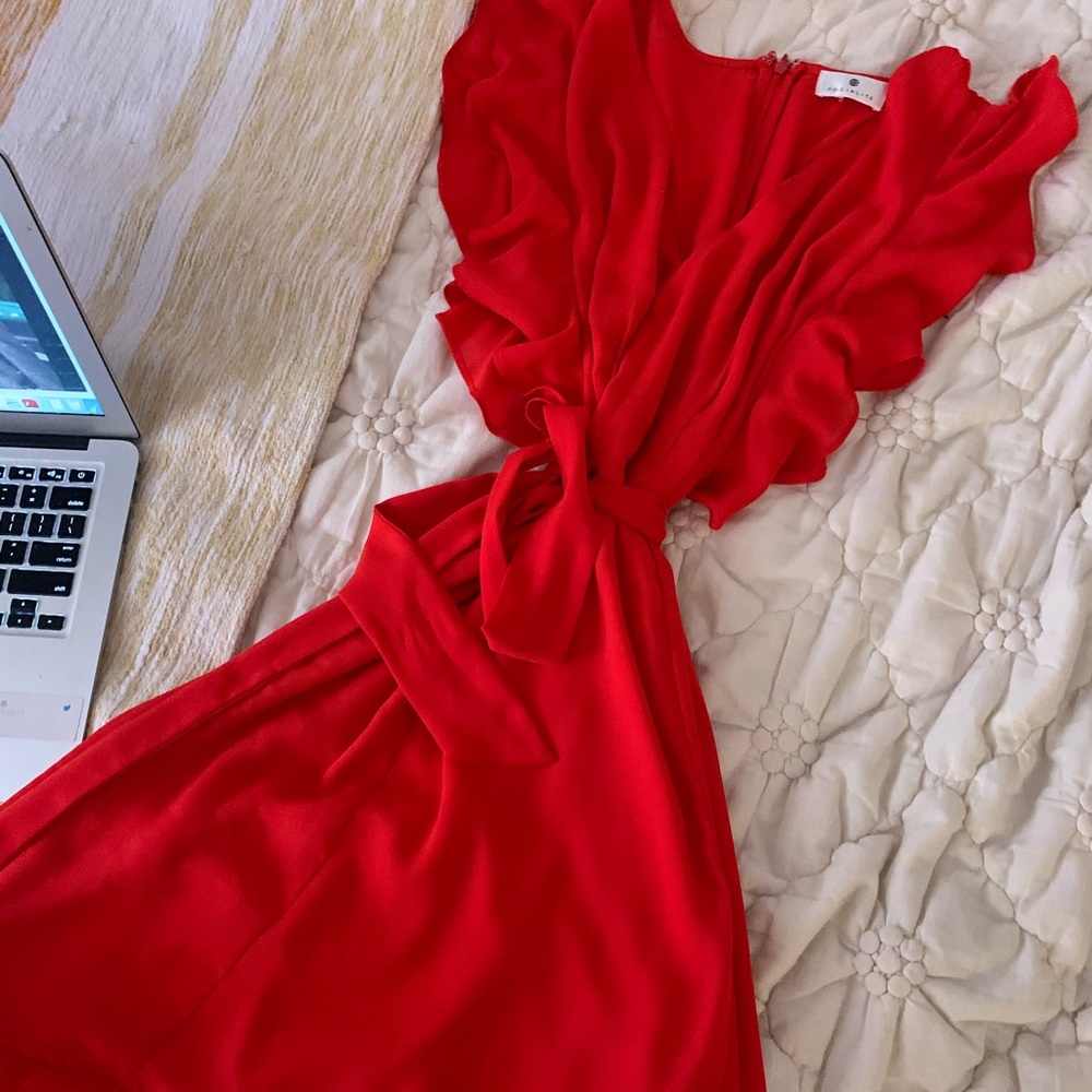 Socialite Red Ruffle Dress - Picture 4 of 4